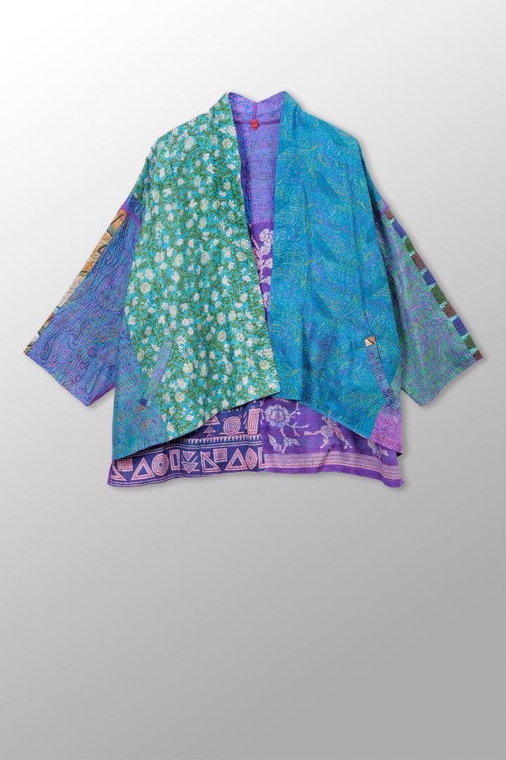 Vintage Silk Kantha Mini  Kimono JKT