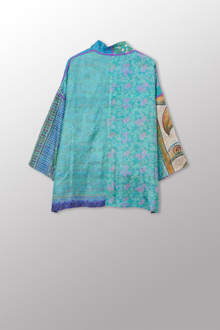 Vintage Silk Kantha Mini  Kimono JKT
