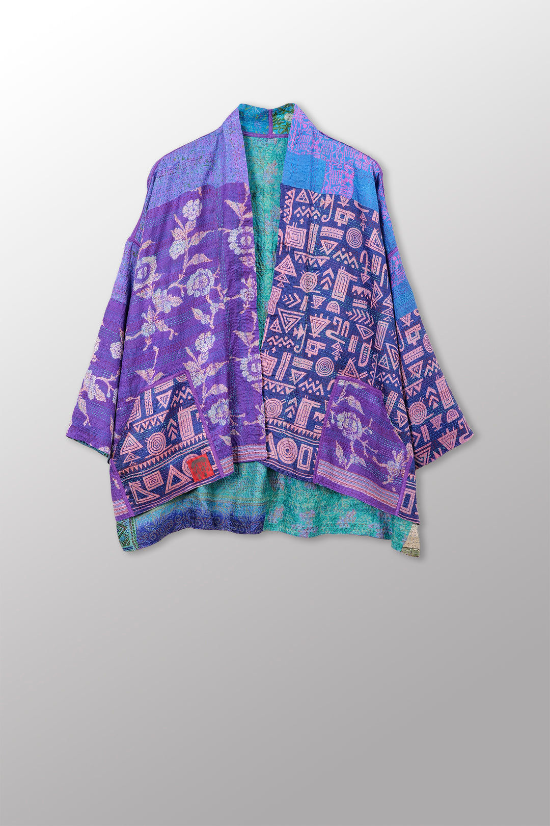 Vintage Silk Kantha Mini  Kimono JKT