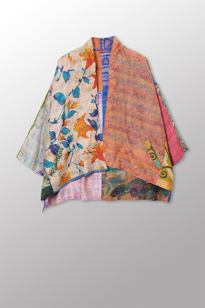 Vintage Silk Kantha Mini Kimono JKT