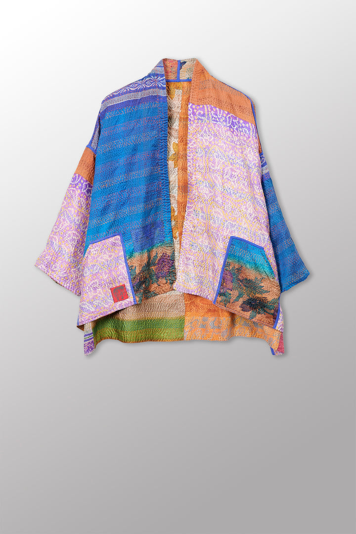 Vintage Silk Kantha Mini Kimono JKT