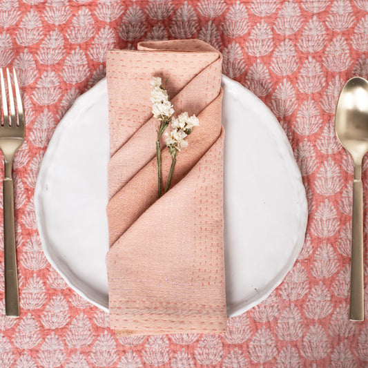 Mosaic Fray Handmade vintage Kantha Napkin - Shallot (Set of 2)