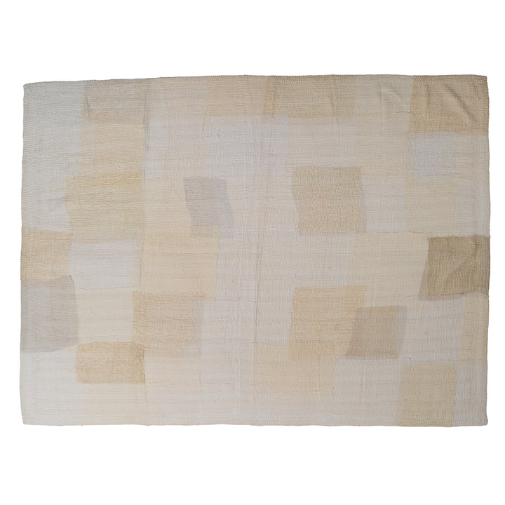 Mosaic Fray Handmade Vintage Kantha Throw -Cauliflower -
