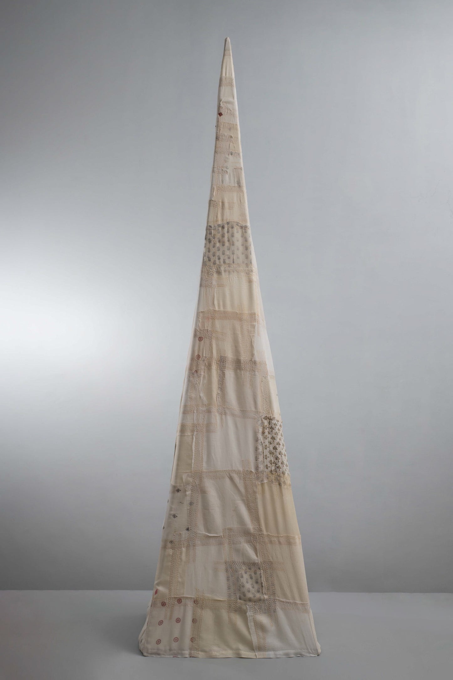 Vintage Fray Patch floor Lamp Pyramid 90" x 25" inches / 228 cm x 63 cm