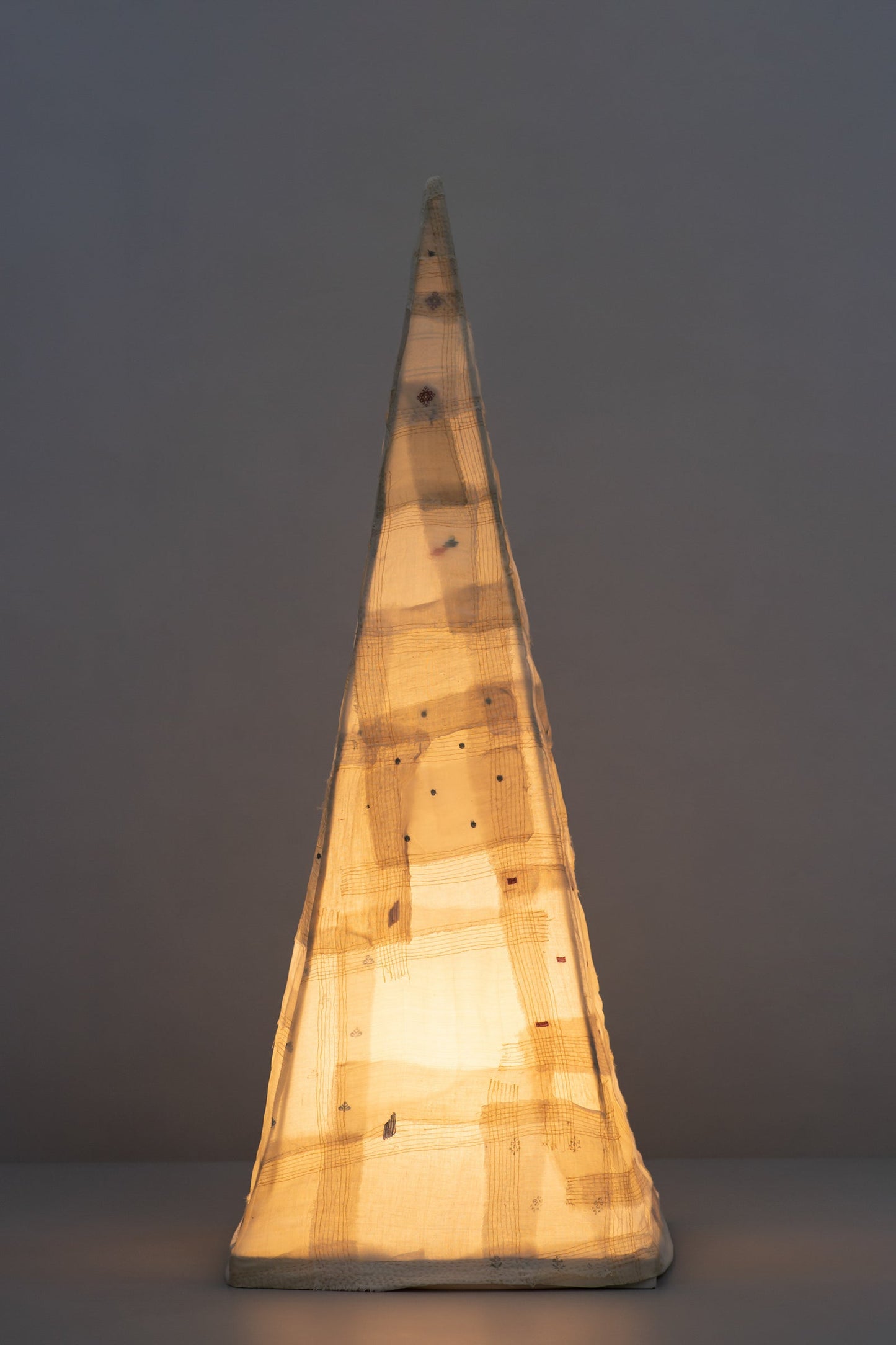 Vintage Fray Patch floor Lamp Pyramid 90" x 25" inches / 228 cm x 63 cm