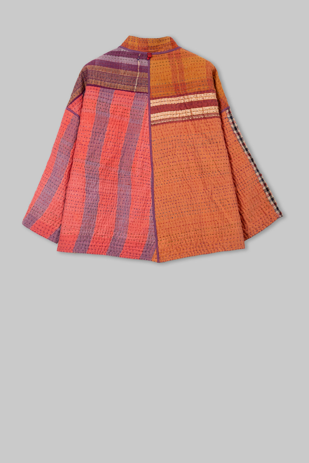 Lotus Veda Kantha Stand Collar Cropped JKT