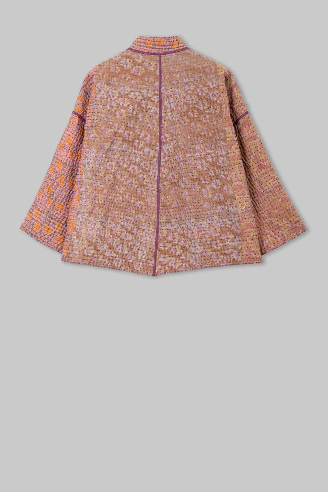 Lotus Veda Kantha Stand Collar Cropped JKT