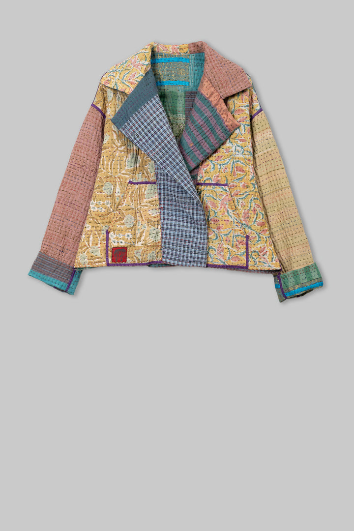 Lotus Veda Kantha New Lapeled Short JKT