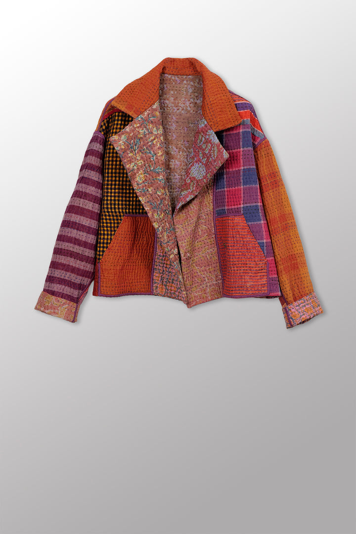 Maison Mieko Kantha New Lapeled Short JKT