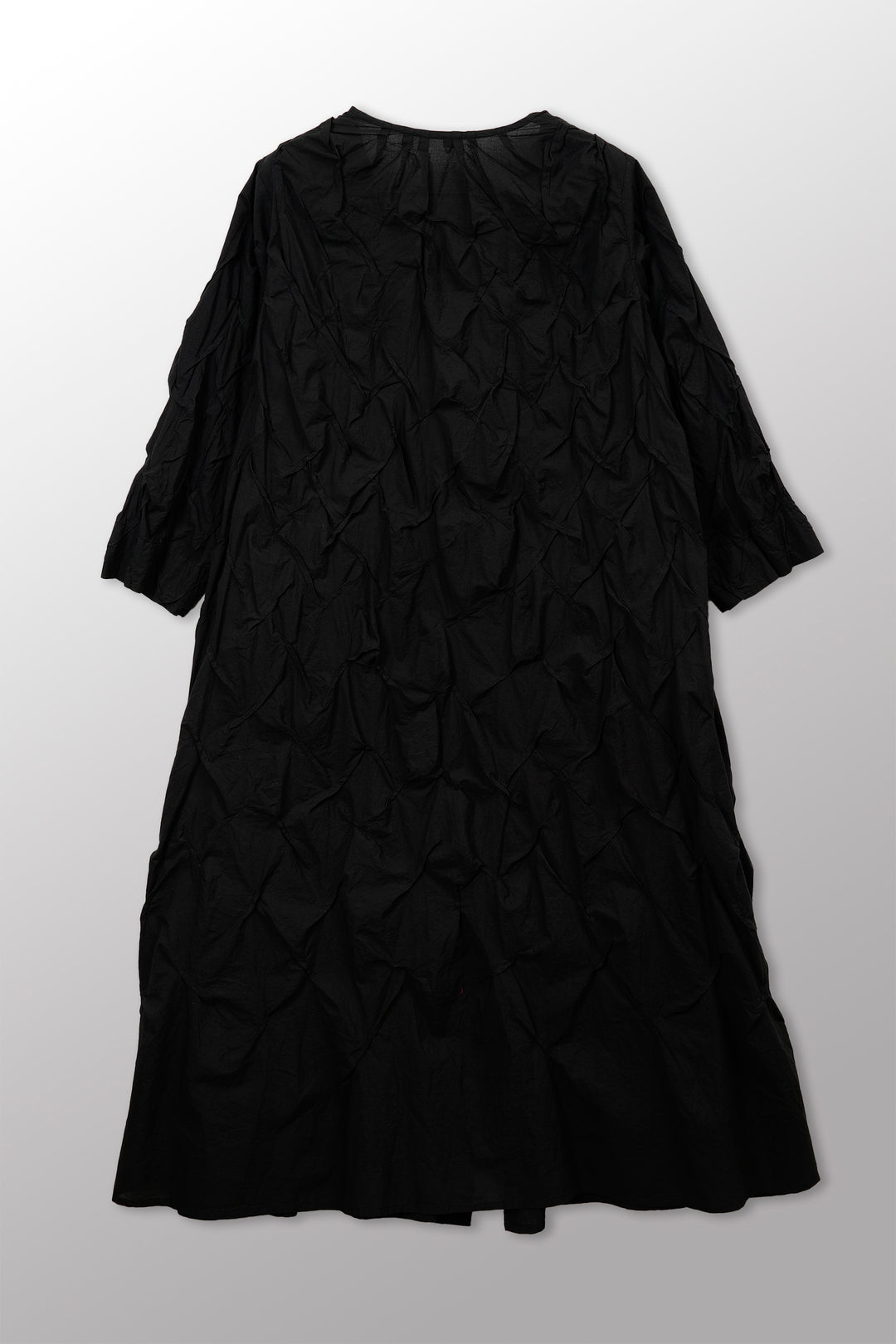 Wavy Tuck Polished Cotton A-Line Dress