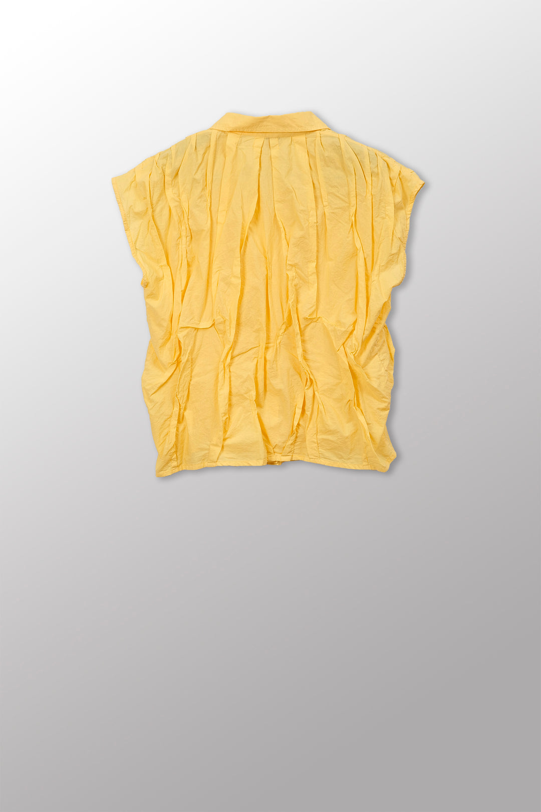 Wavy Tuck Polished Cotton French Sleeve Shirt
