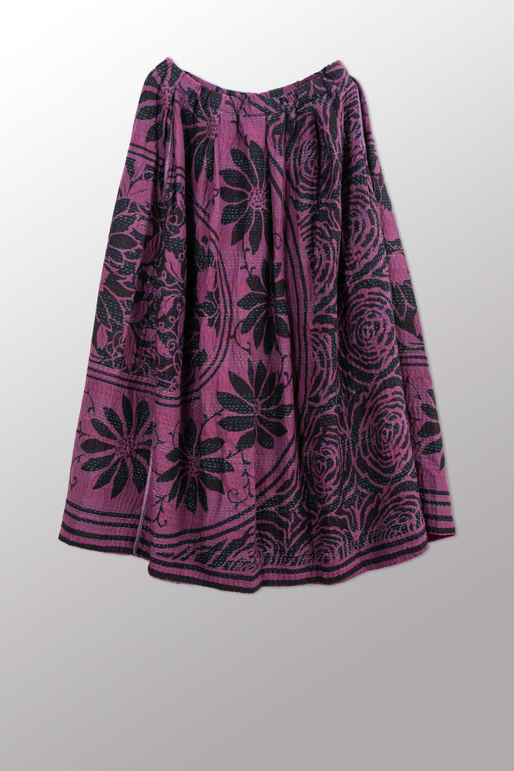 Silk By Cotton Tucked Gathur Skirt