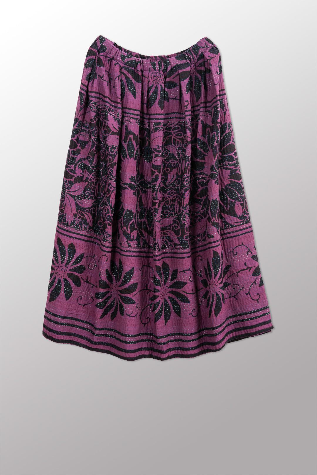 Silk By Cotton Tucked Gathur Skirt