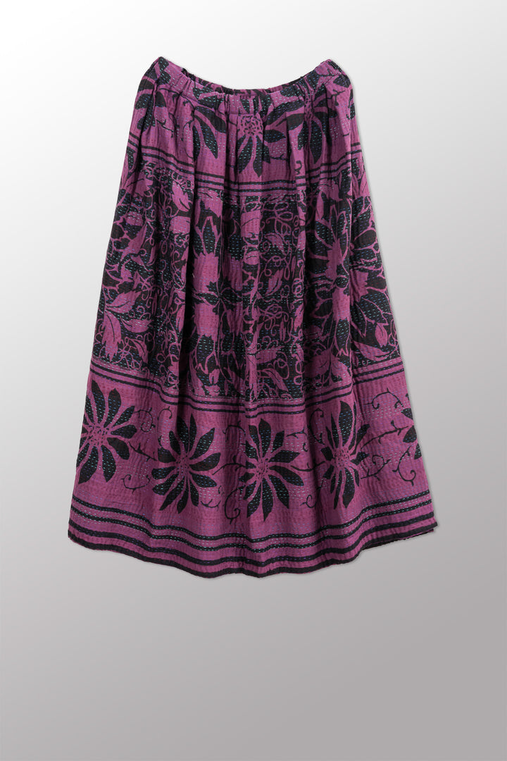 Silk By Cotton Tucked Gathur Skirt