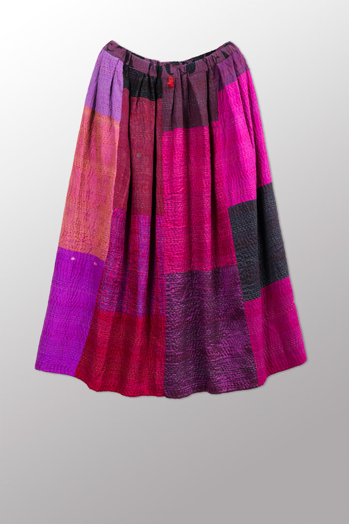 Silk By Cotton Tucked Gathur Skirt