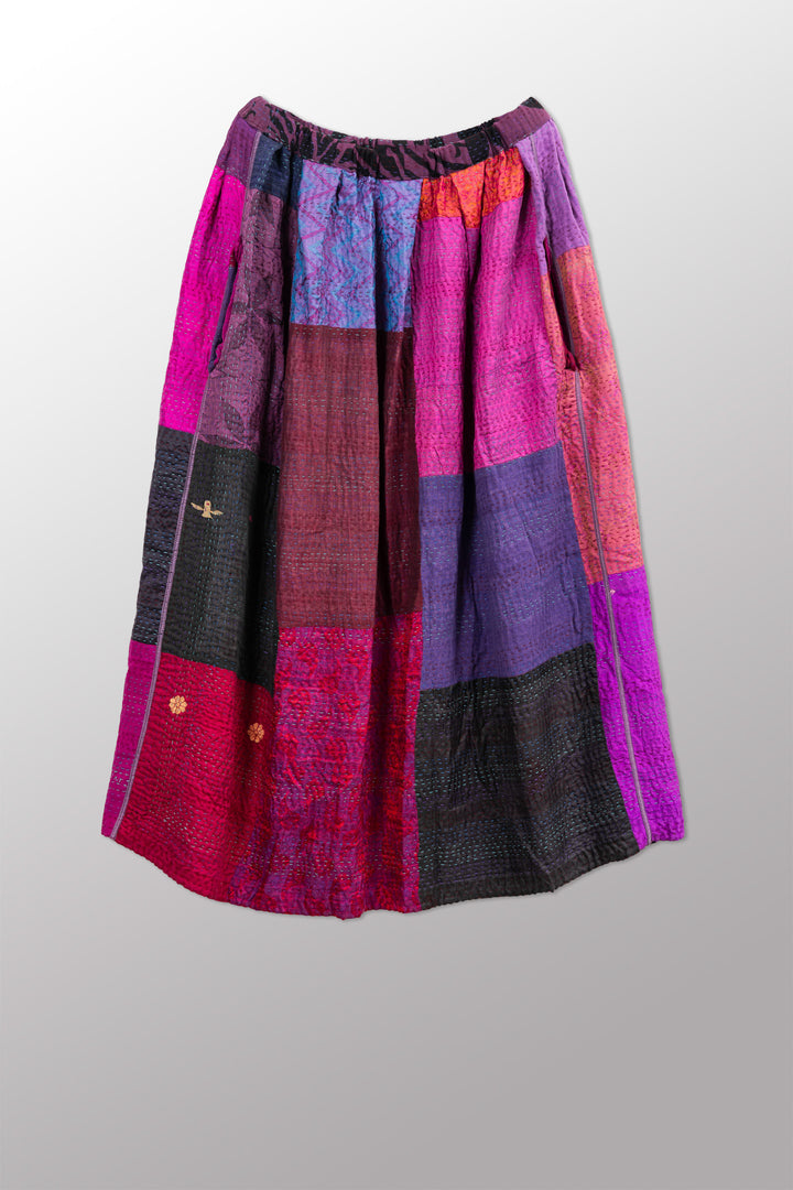 Silk By Cotton Tucked Gathur Skirt