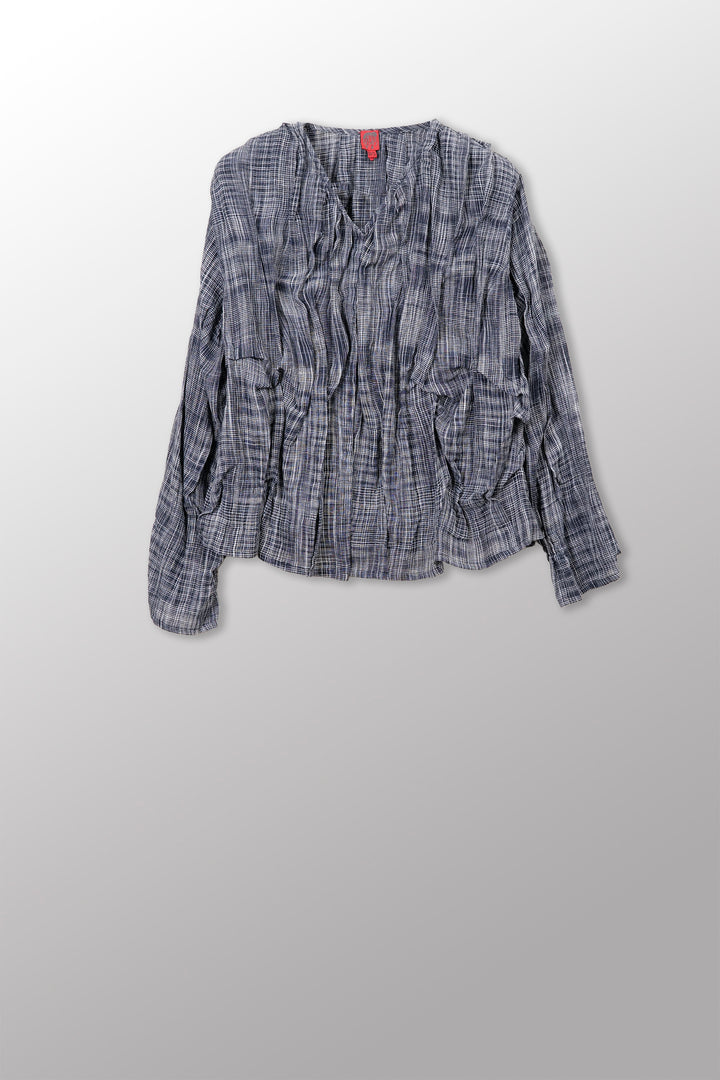 Woven Tie Dye V-Neck Blouse