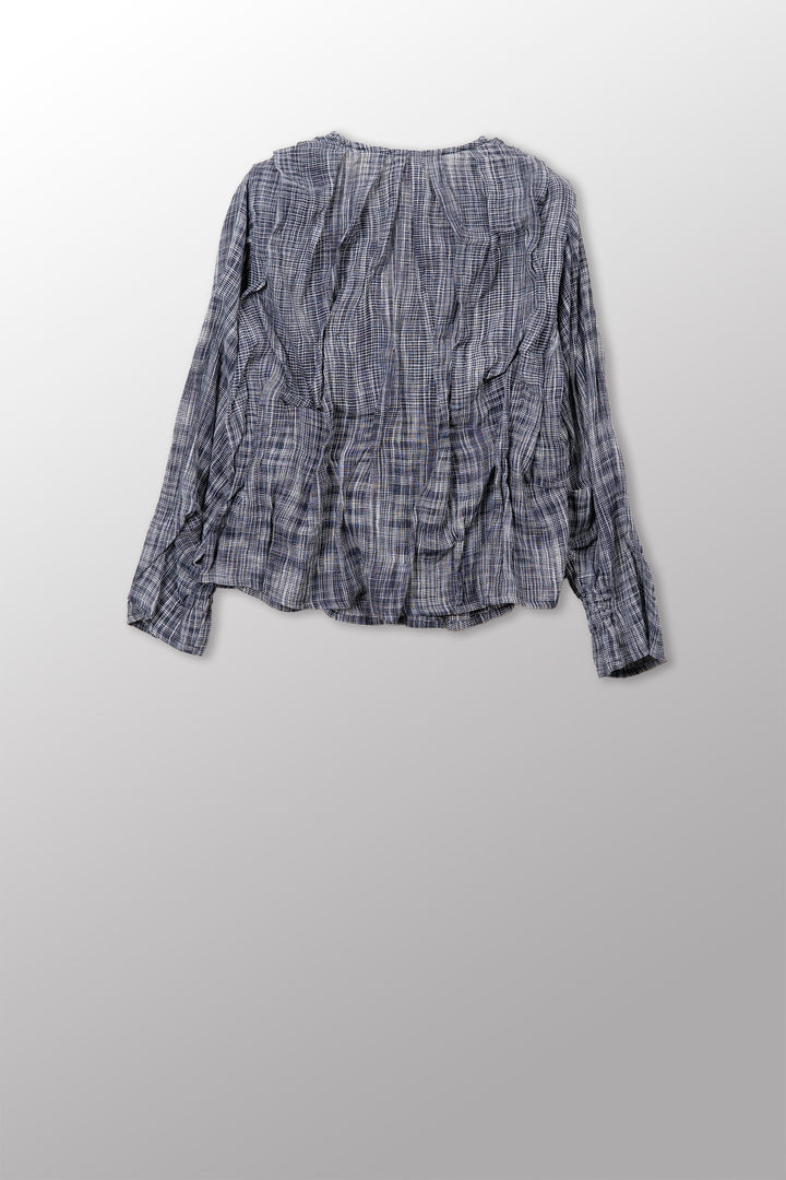 Woven Tie Dye V-Neck Blouse