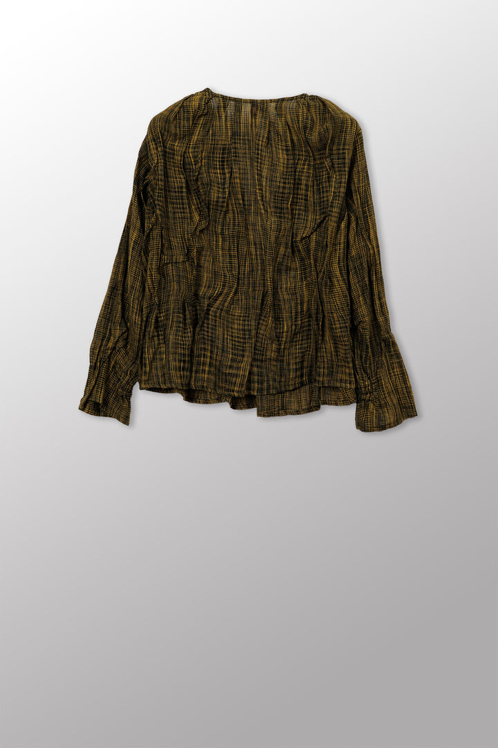 Woven Tie Dye V-Neck Blouse