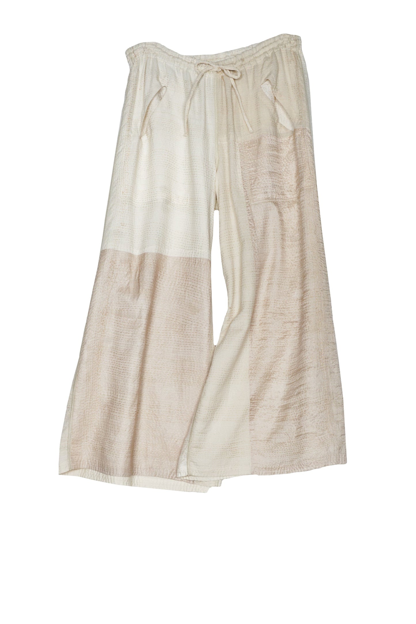 JAIPUR WHITE KANTHA DRAW STRING GAUCHO - jw2627-ivy -