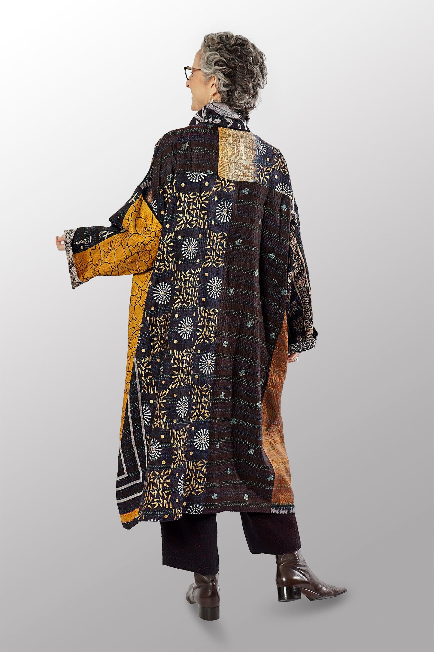 VINTAGE SILK KANTHA NEW OVERSIZED COAT - sv2342-0003a -
