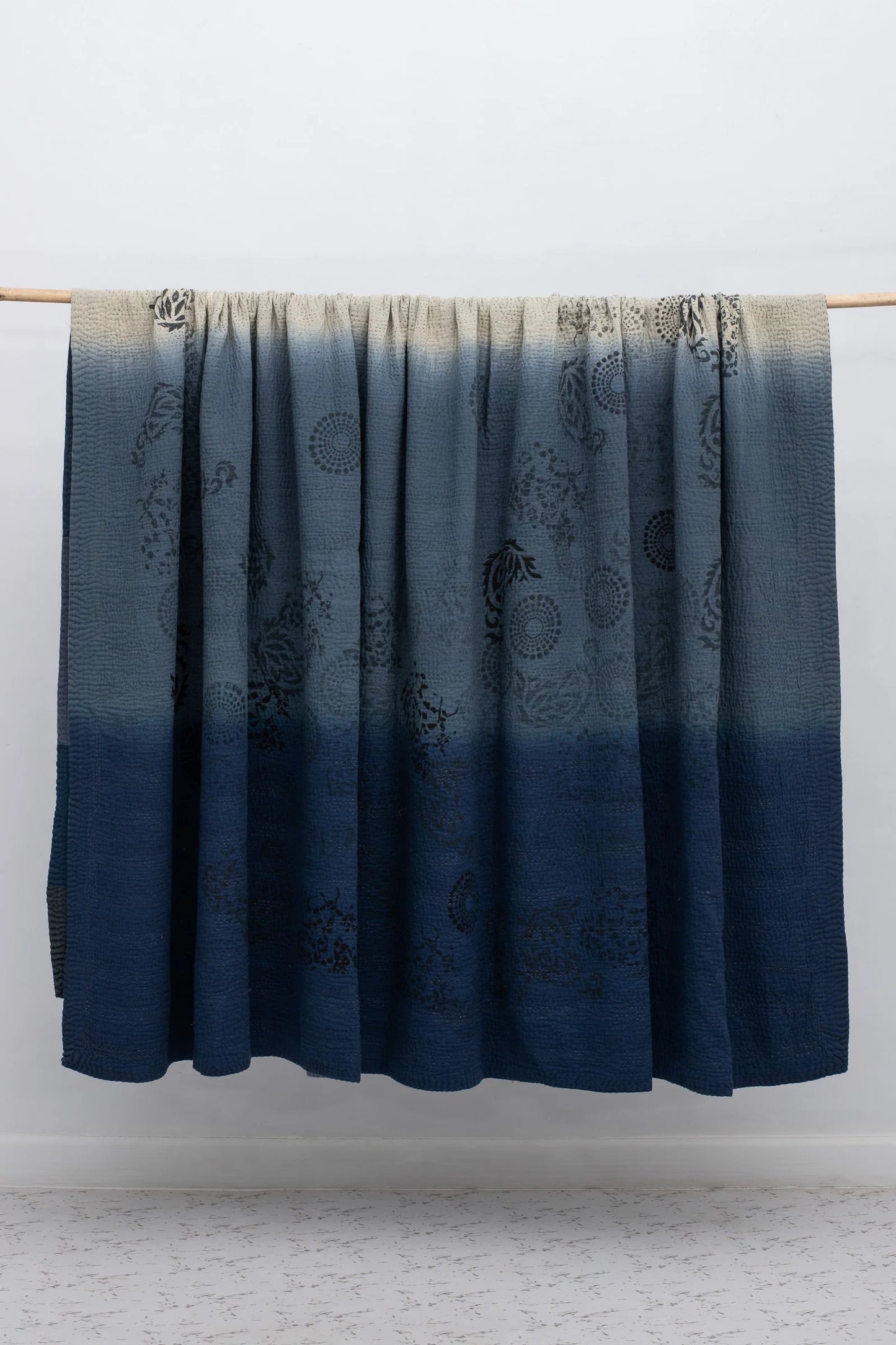 Ombre with Fray Patch Handmade Vintage Quilt