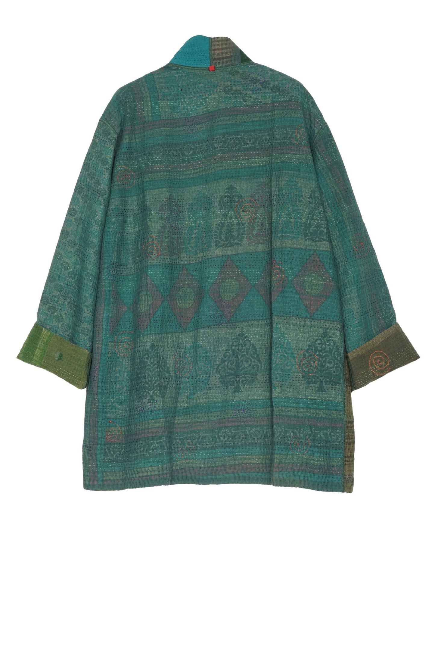 OMBRE PATCHED KANTHA MEN'S JKT - op4041-grn -