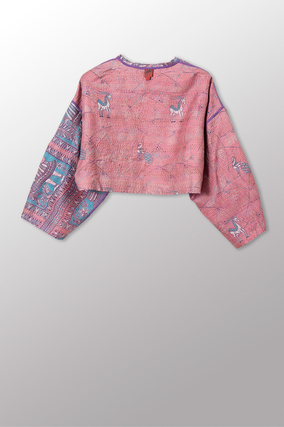 VINTAGE SILK KANTHA SLEEVE JACKET - sv2090-0005s -