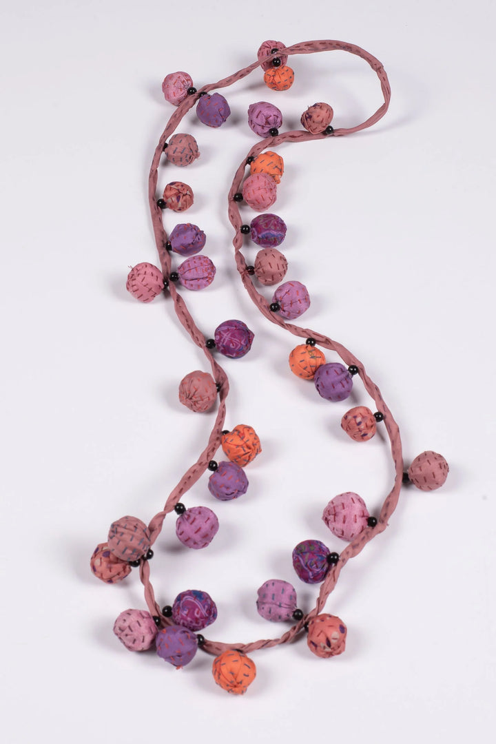 COLLIER LONG EN SOIE VINTAGE KANTHA TWIGG - sv2720-pik -