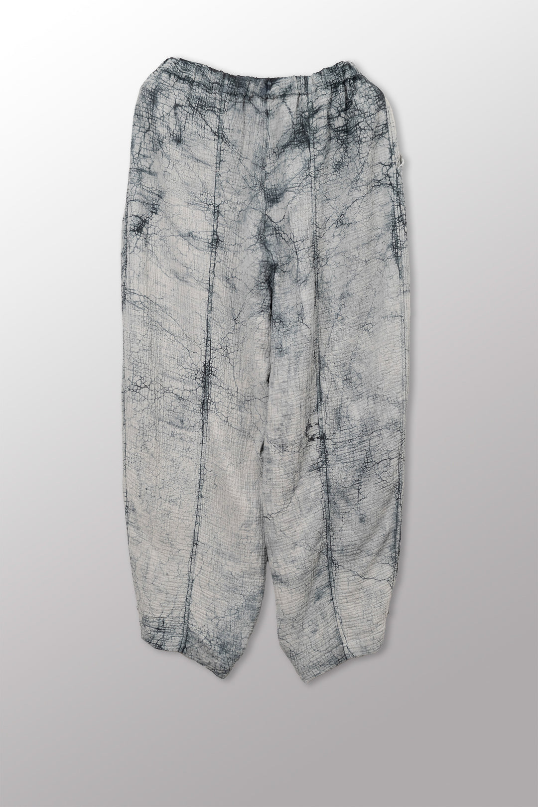 MUD DYE RIPPLE KANTHA BARREL PANTS - yp2641-gry -