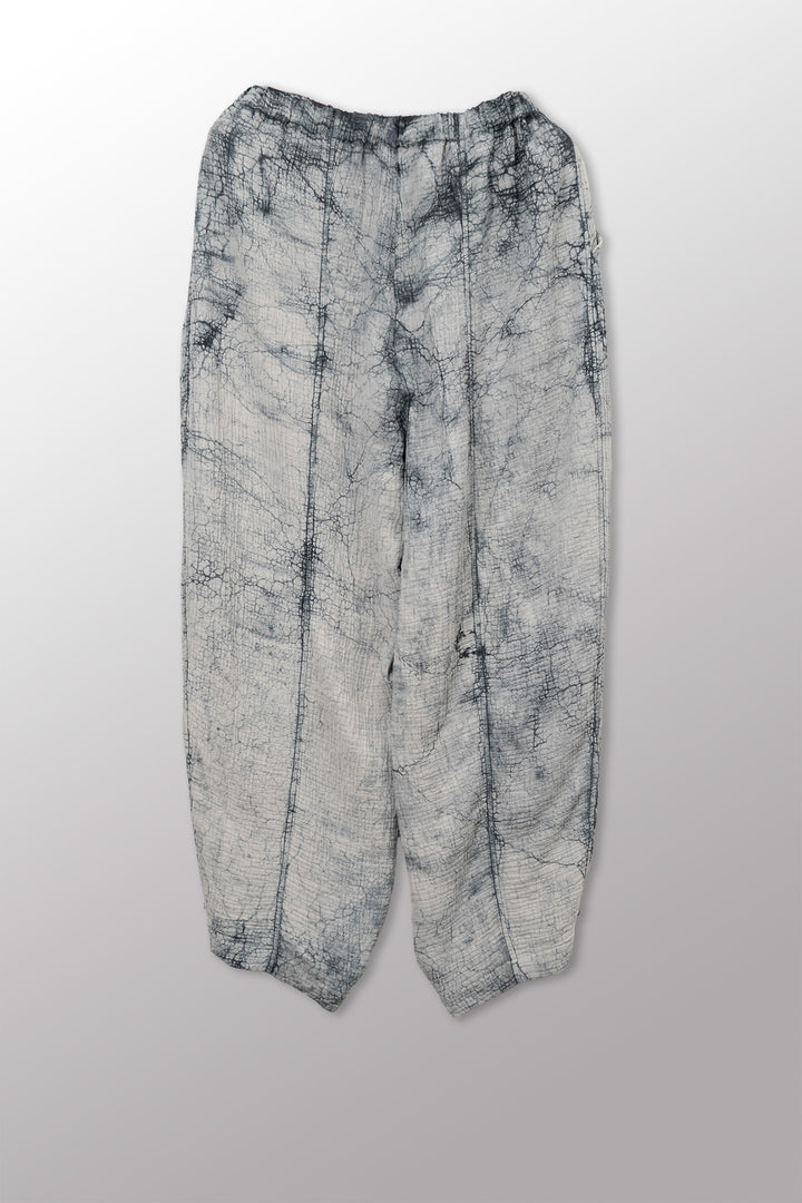 MUD DYE RIPPLE KANTHA BARREL PANTS - yp2641-gry -