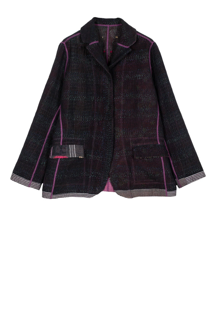 VESTE BASIQUE EN COTON KANTHA VINTAGE TISSÉ - fw4052-5002m -