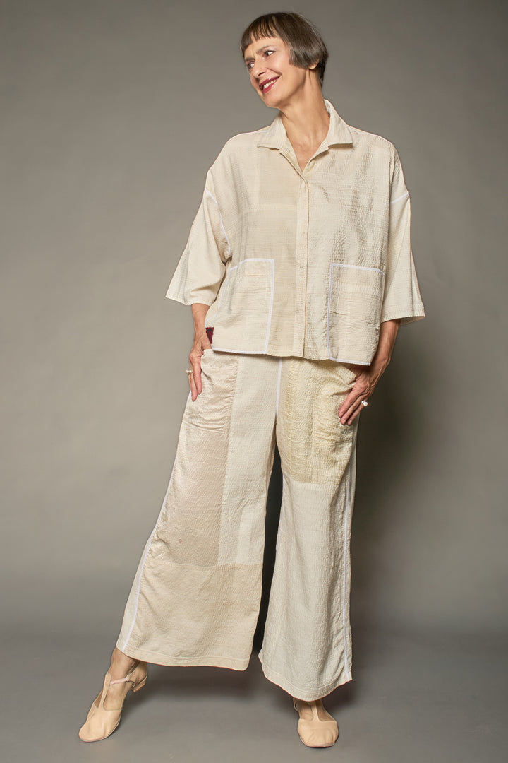 JAIPUR WHITE KANTHACROPPED TENT SHIRT - jw2596-ivy -