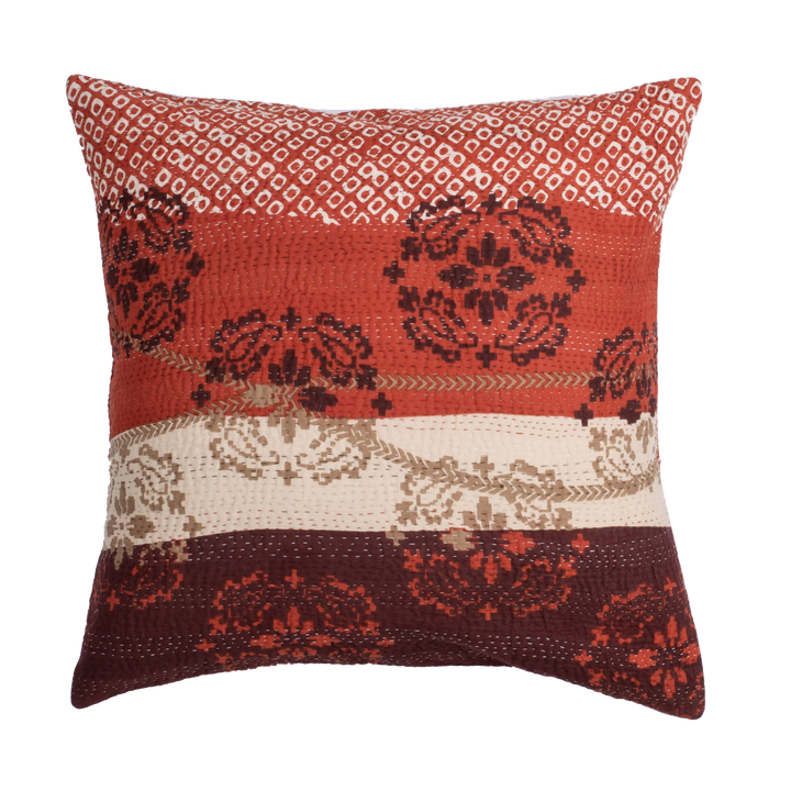 Vintage Kimono Print  Orange  Cushion