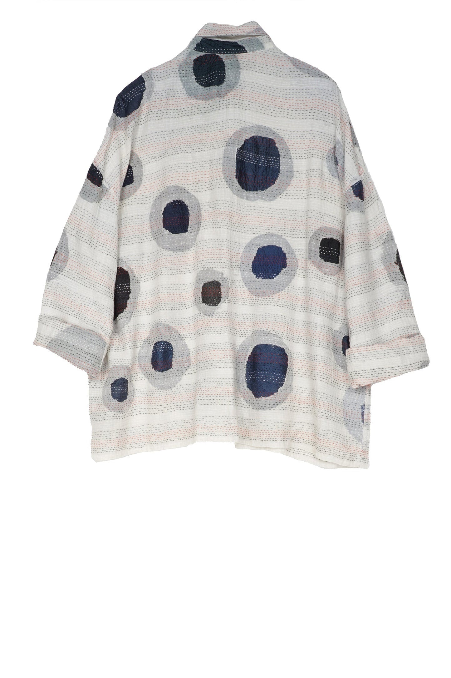 CUT OUT KANTHA CAMP SHIRT - ck2525-wht -