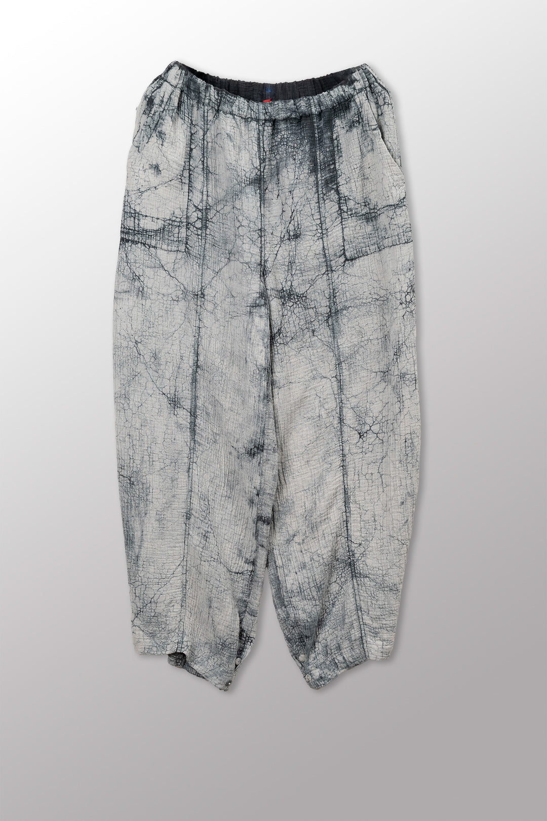 MUD DYE RIPPLE KANTHA BARREL PANTS - yp2641-gry -
