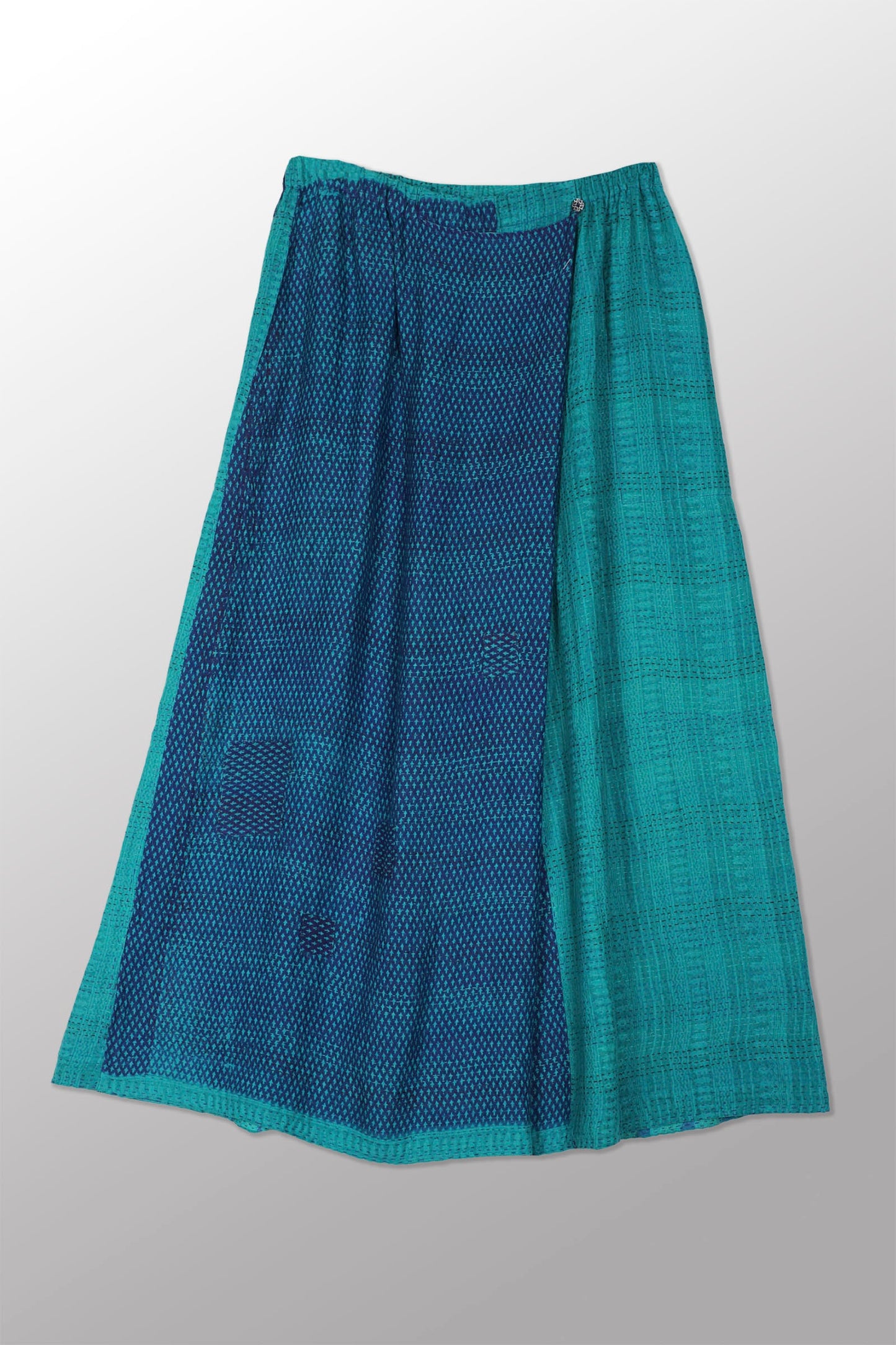 COTTON OVERDYE KANTHA WRAP WIDE PANTS - ov2649-ctuq001m -