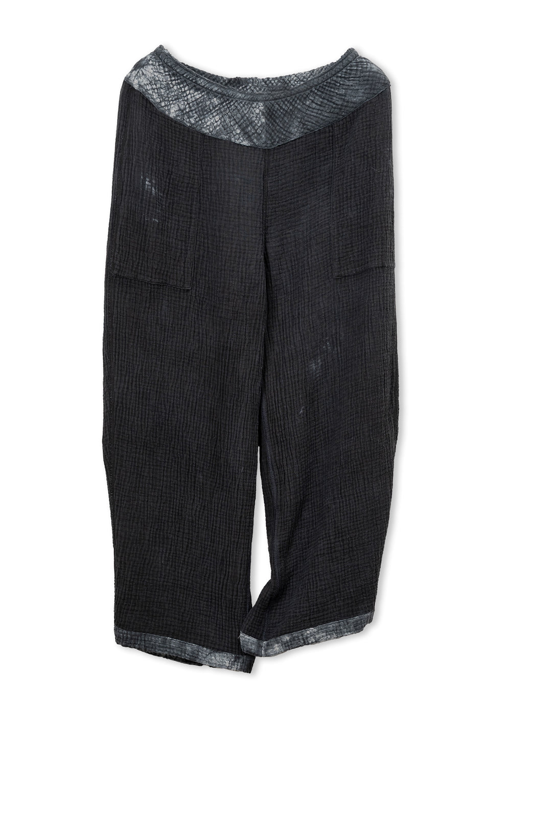 MUD DYE RIPPLE KANTHA NEW LANTERN PANTS - yp4651-gry -