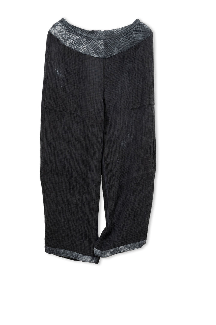 MUD DYE RIPPLE KANTHA NEW LANTERN PANTS - yp4651-gry -