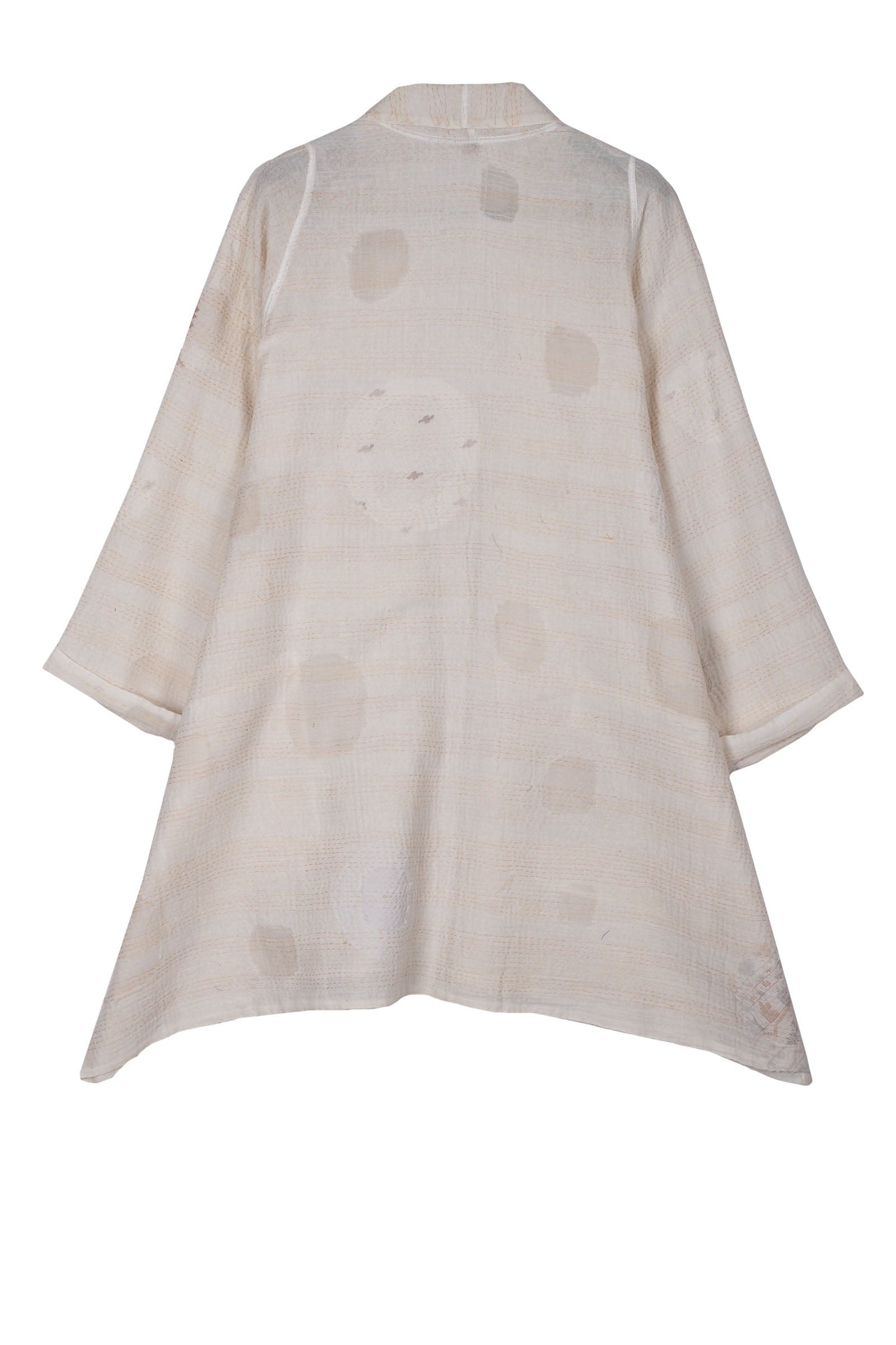 CUT THROUGH DOT AND HOLES KANTHA A-LINE JACKET - cd2003-ivy -