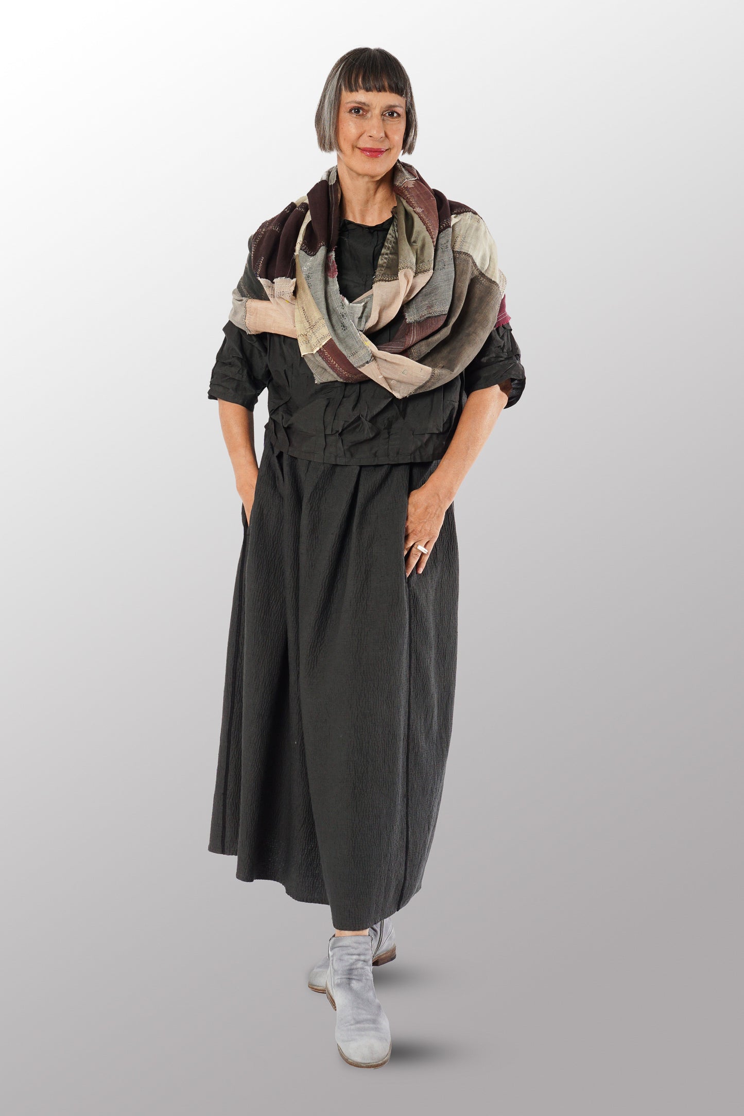MOSAIC PATCH KANTHA INFINITY SCARF - mz1816-ntl -