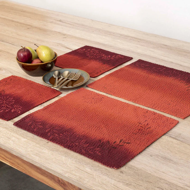 Ombre Patch Handmade Placemats - Orange (Set of 2)