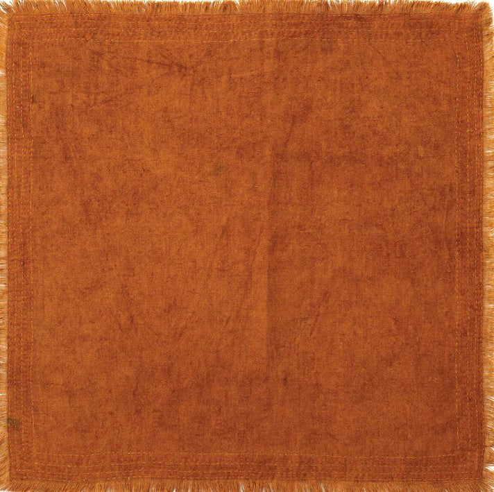 Linen Mud Dye Kantha Utopia Napkin (Set of 2)