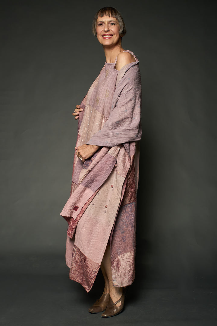 HALF SILK PATCH KANTHA SCARF STANDARD - hs2801-mov -