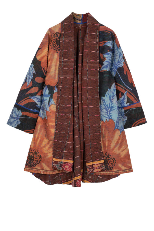 VINTAGE COTTON KANTHA KIMONO LONG JACKET - cv4005-5003a -