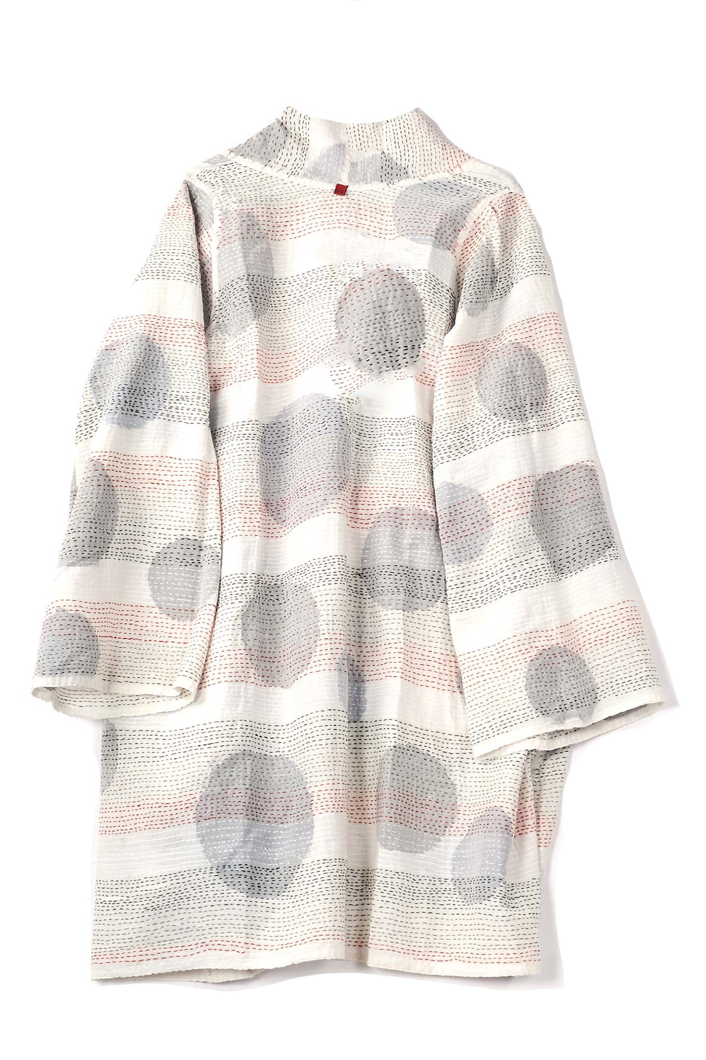 CUT OUT KANTHA A-LINE JKT - ck2003-wht -