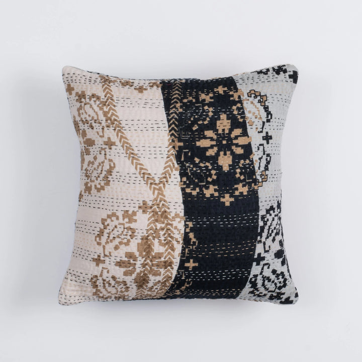 Kimono Print  Black Pillow