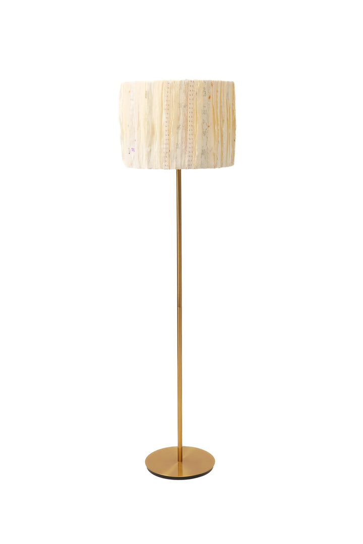 New Dawn Wavy Stripe Ivory - Floor Lampshade
