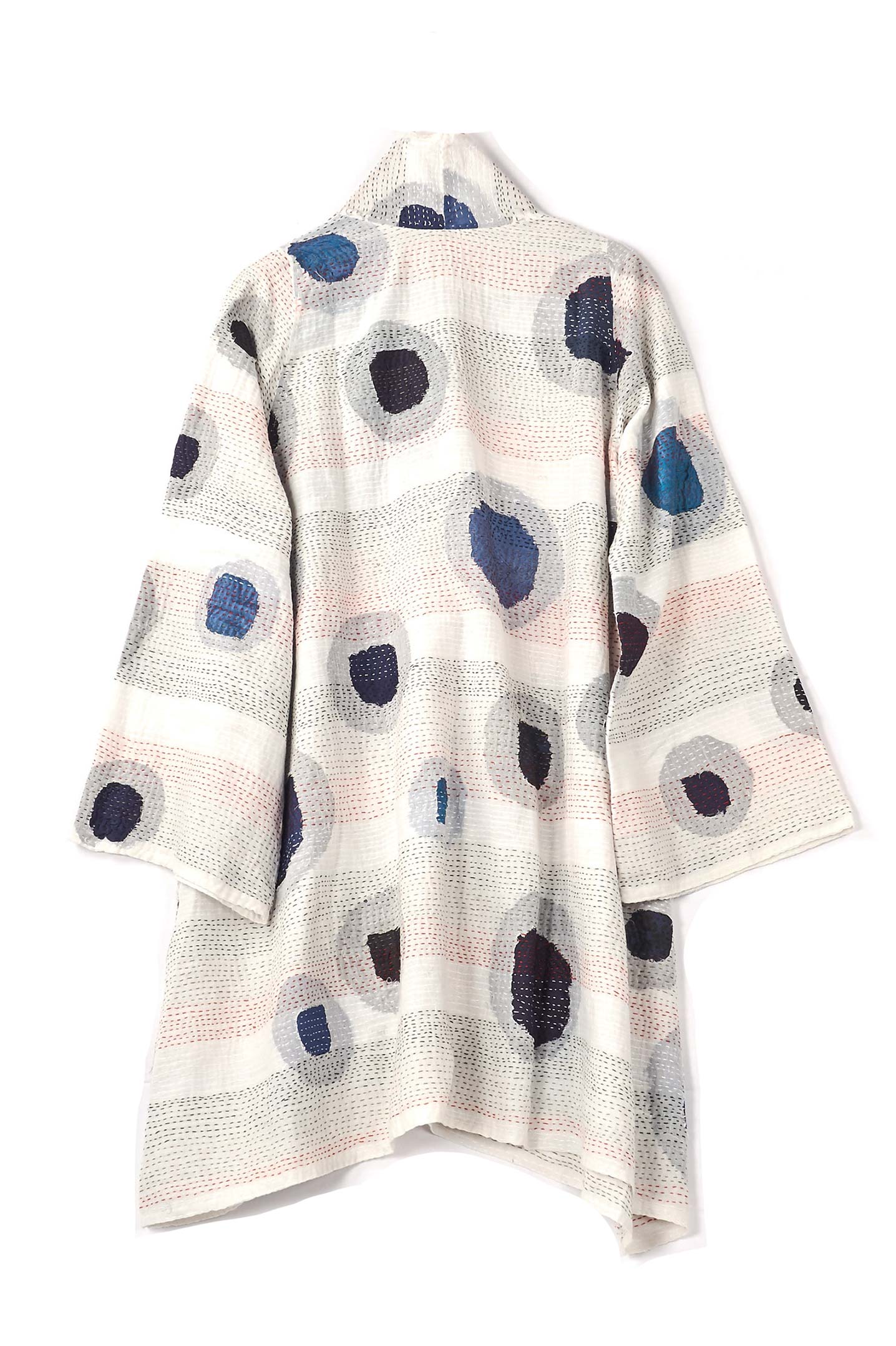 CUT OUT KANTHA A-LINE JKT - ck2003-wht -