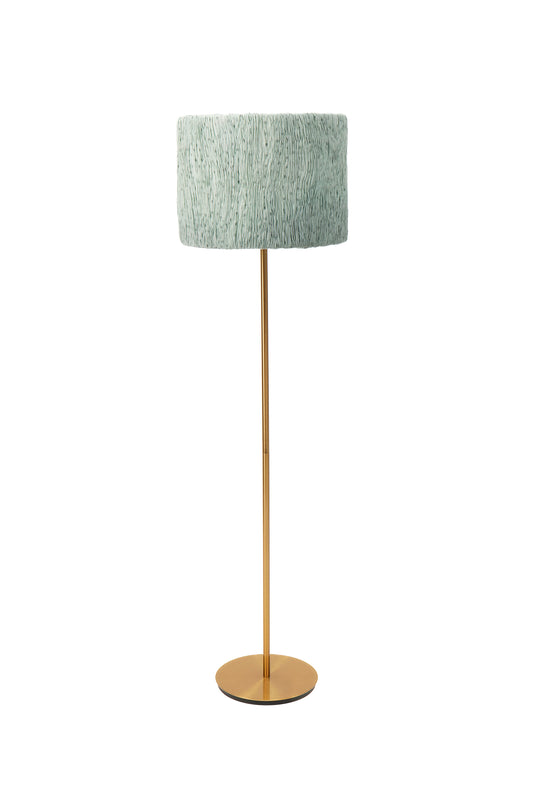 Sage Saree Pleated Blue - Floor Lampshade
